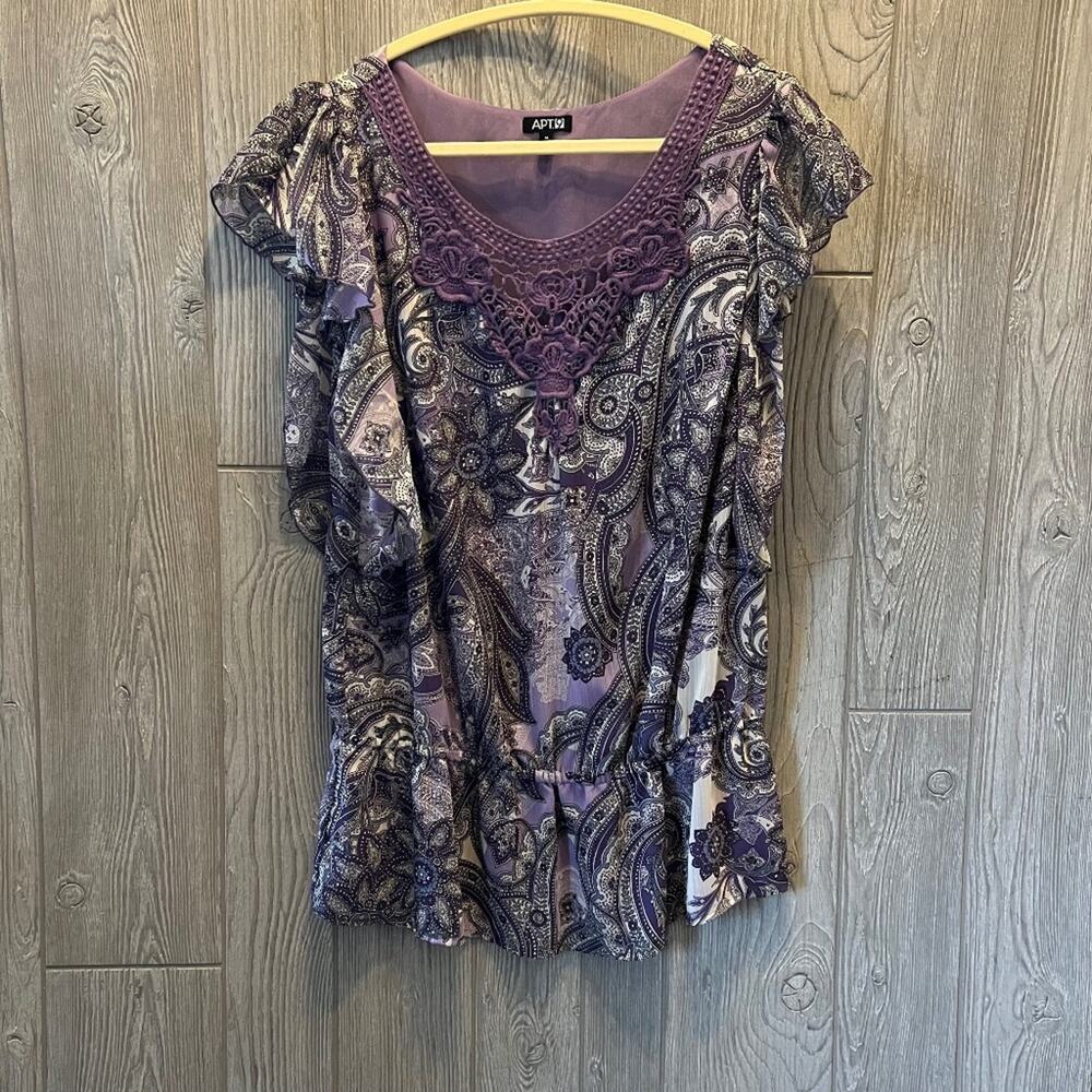 Apt 9 Purple Paisley Blouse